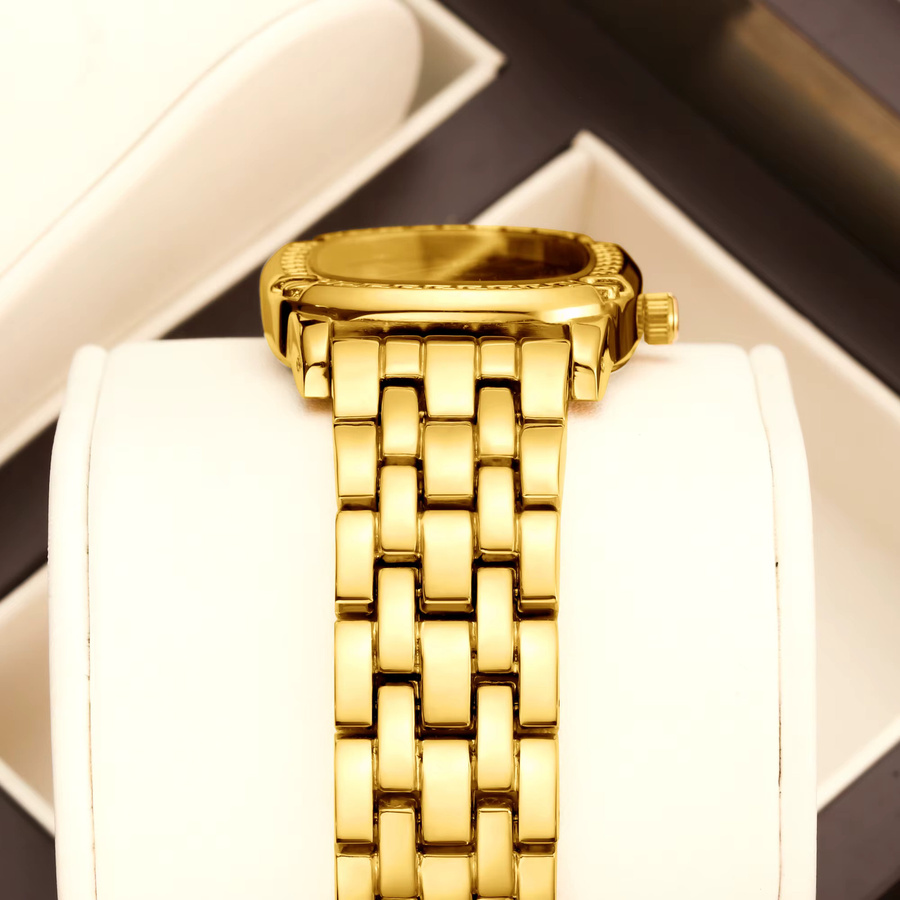 YaLaLuSi Armbanduhr Quarz, Edelstahl, Silber, Diamantbesetzt, Damen - Bild 5