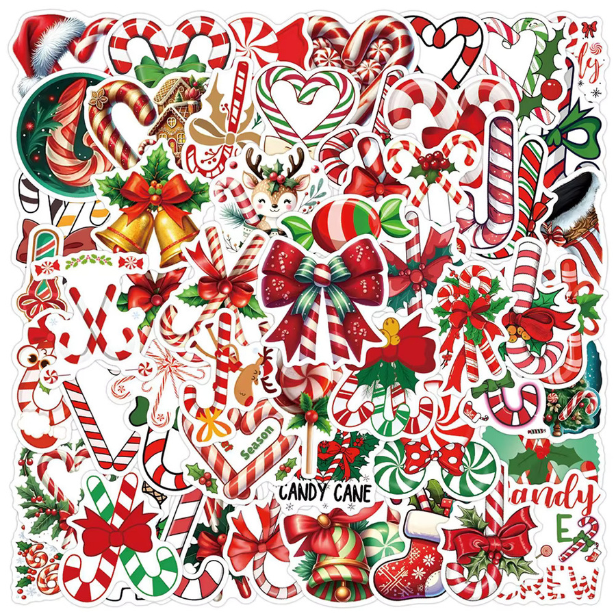 Charile Cartoon Weihnachten Zuckerstange Aufkleber, bunte Motiv-Aufkleber für Dekoration und Graffiti, Mehrfarbig - Bild 2