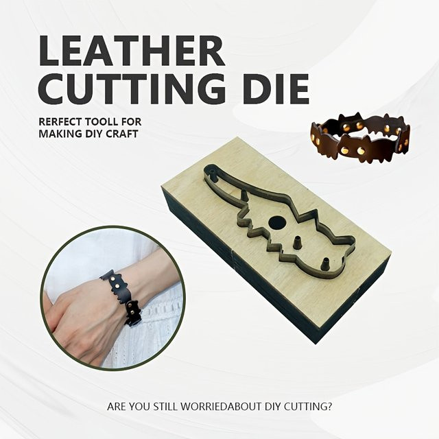 Professionelles Leder-Schneidewerkzeug für Katzen-Armbänder aus Metall in Braun - Bild 1