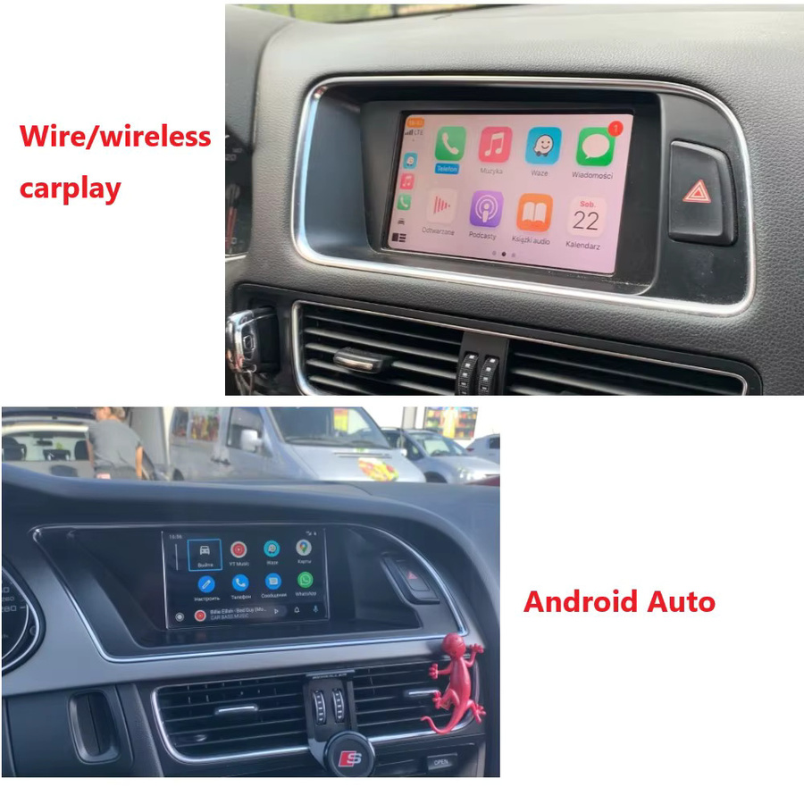 AUTOABC Drahtloses CarPlay und Android Auto Multimedia-Modul mit Mirror Link, Bluetooth und Rückfahrkamera-Unterstützung für Audi A4 B8, A5 und Q5 (2009–2015) - Bild 4