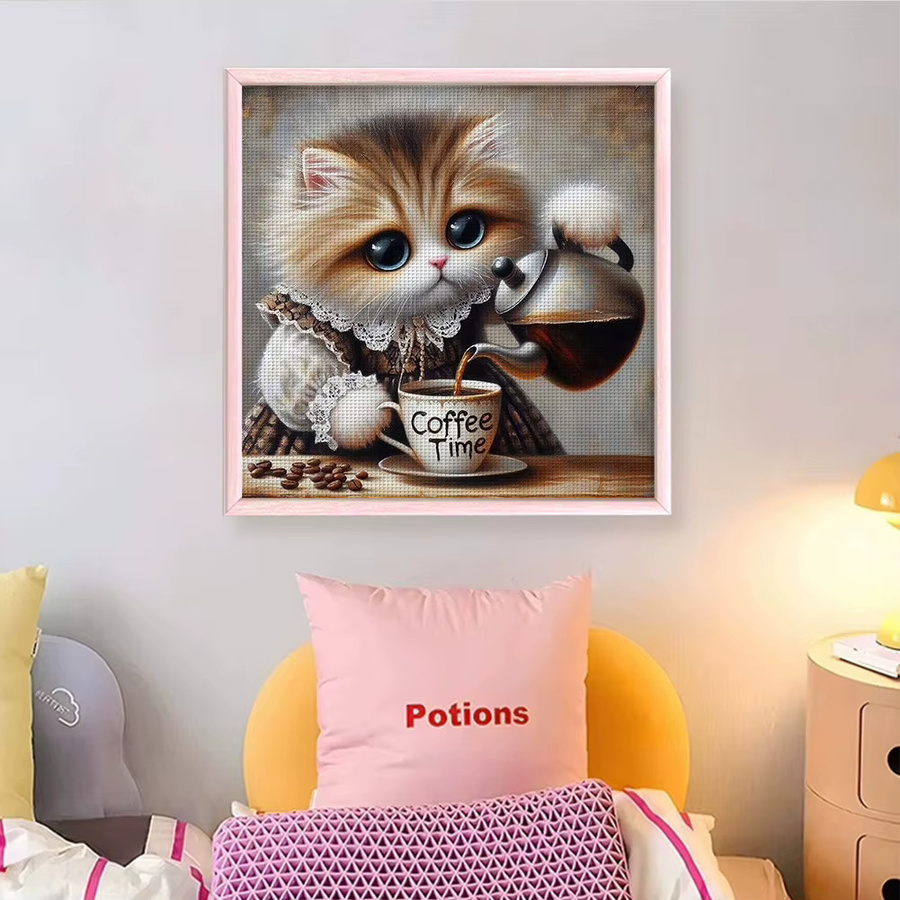 Alloet Kreuzstich-Set mit Katze und Hund aus Öko-Baumwolle, 11 CT, Mehrfarbig, Breite: 40 cm, Höhe: 40 cm - Bild 4