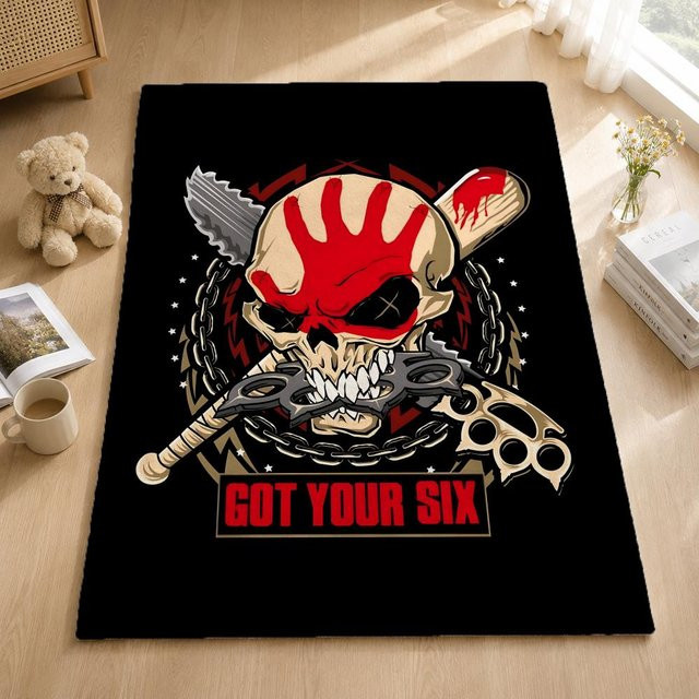 Weiche und warme Flanell-Wurfdecke Five Finger Death Punch von JMG Household Supplies, Schwarz, B/H: 150 x 200 cm - Bild 1