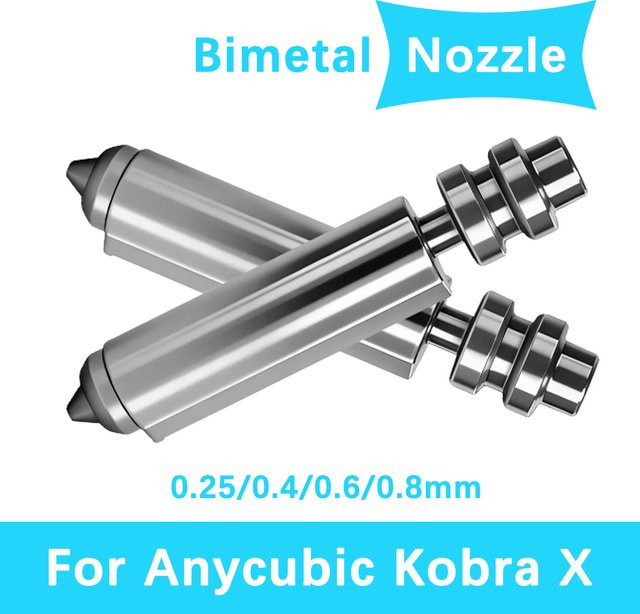 Anycubic Bimetall-Düse für Kobra X 3D-Drucker, All-in-One Hotend-Düse bis 300 °C, Farbe: Silber - Bild 1