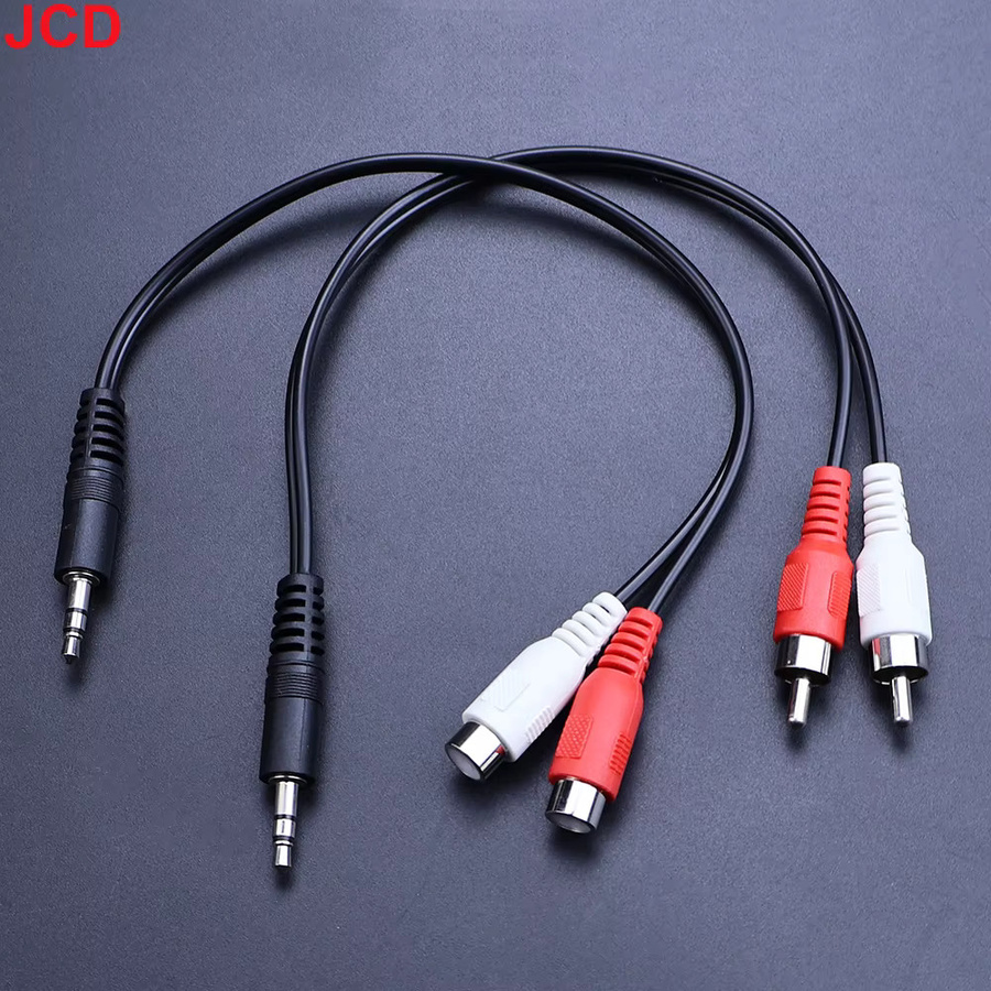 JCD Stereo auf 2 Cinch Y-Kabel-Adapter mit 3,5 mm Klinkenanschluss für Kopfhörer-Player - Bild 1