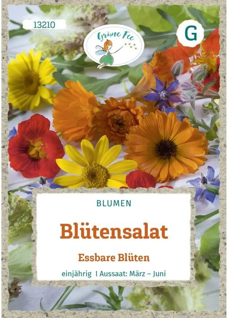 Grüne Fee Blütensalat Saatgut für essbare Blüten und Blumenmischung - Bild 1