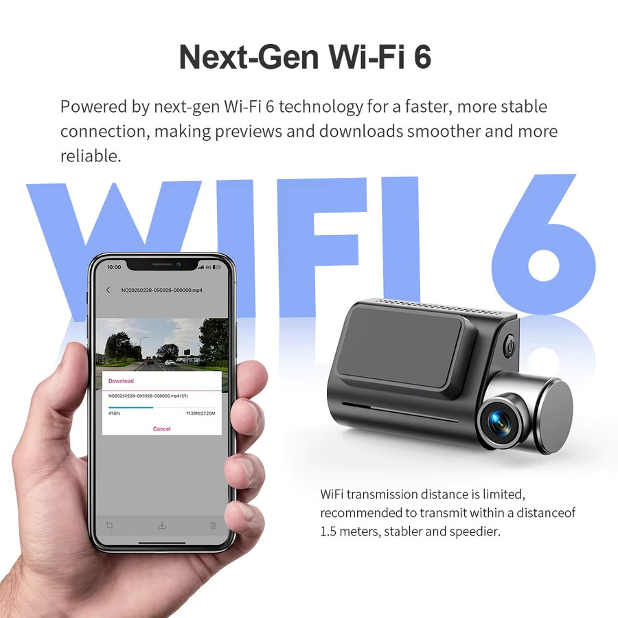 KAWA D7 4K Dashcam mit Front- und Rückfahrkamera, WiFi6 Videorekorder mit App- und Sprachsteuerung - Bild 4