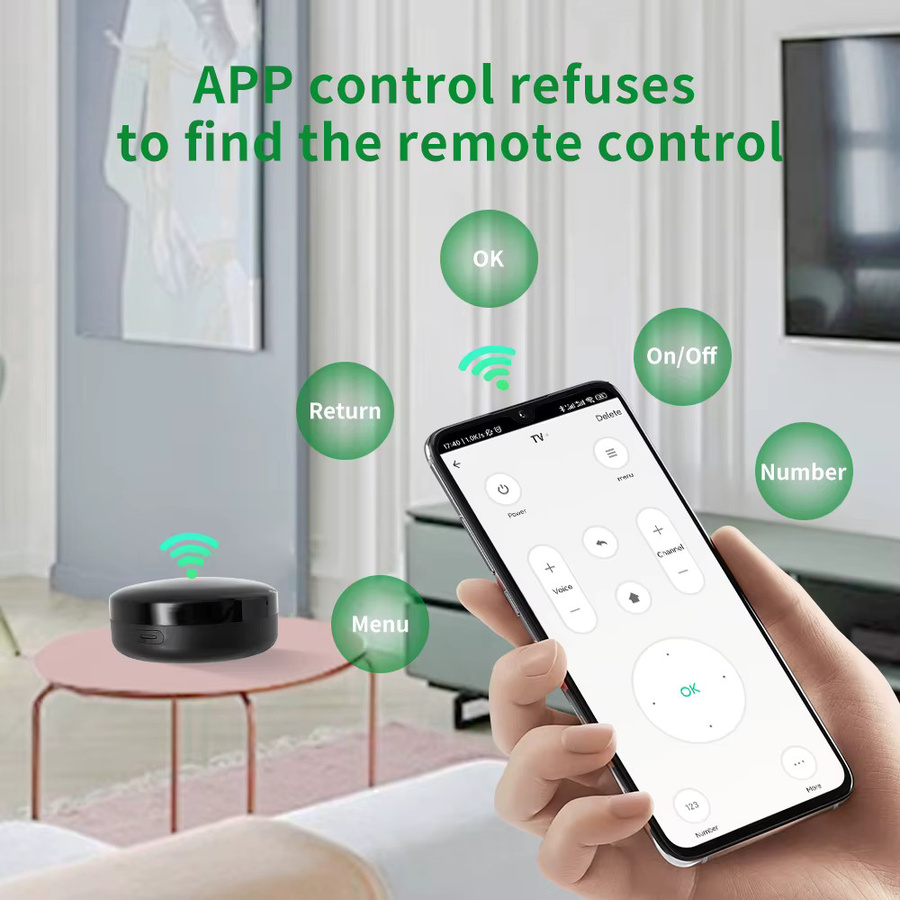Tuya WiFi Smart IR Fernbedienung Infrarot Controller für Smart Home mit App-Steuerung, kompatibel mit Alexa und Google Home, Schwarz - Bild 3