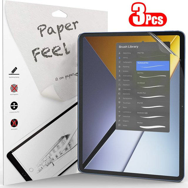 3er-Pack Papierähnlicher Displayschutz für Xiaomi Poco Pad M1 12.1 und X1 11.2, Transparent, ohne Glas - Bild 1