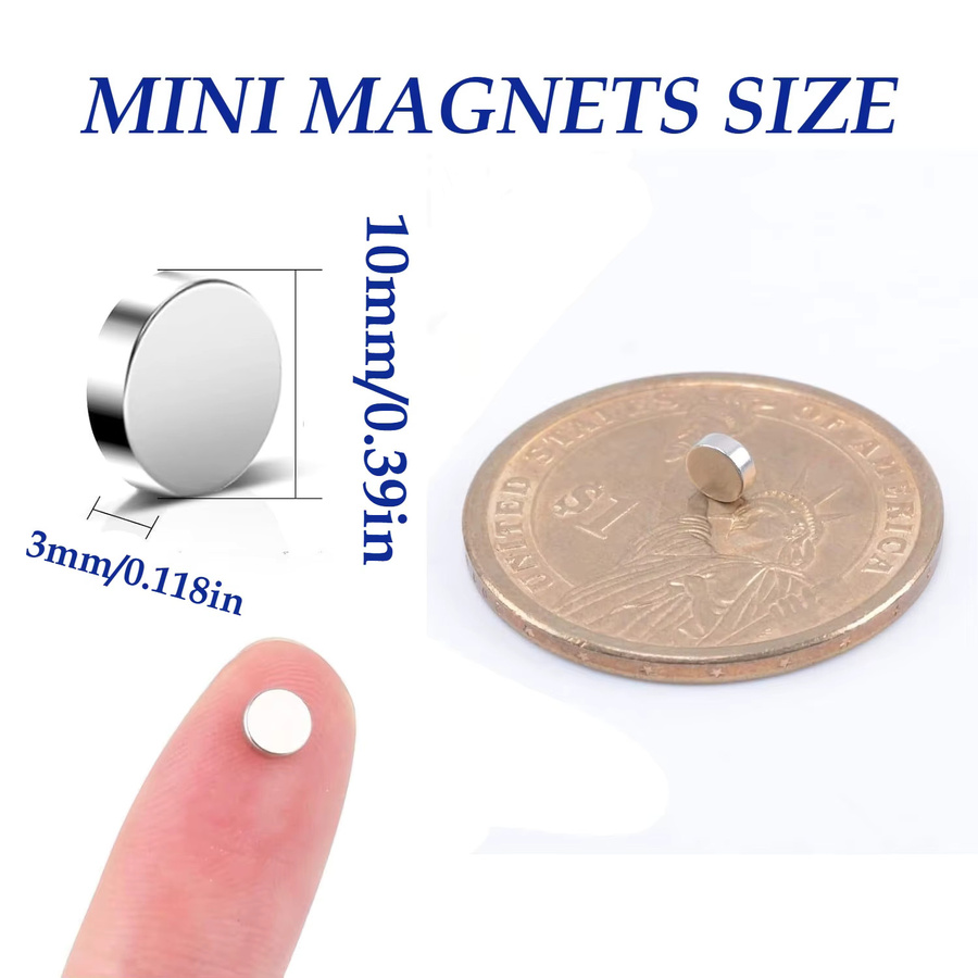 U-POLEMAG Mini-Magnet Set für Dekoration und Befestigung, Maße: 10 x 3 mm und 6 x 3 mm - Bild 2