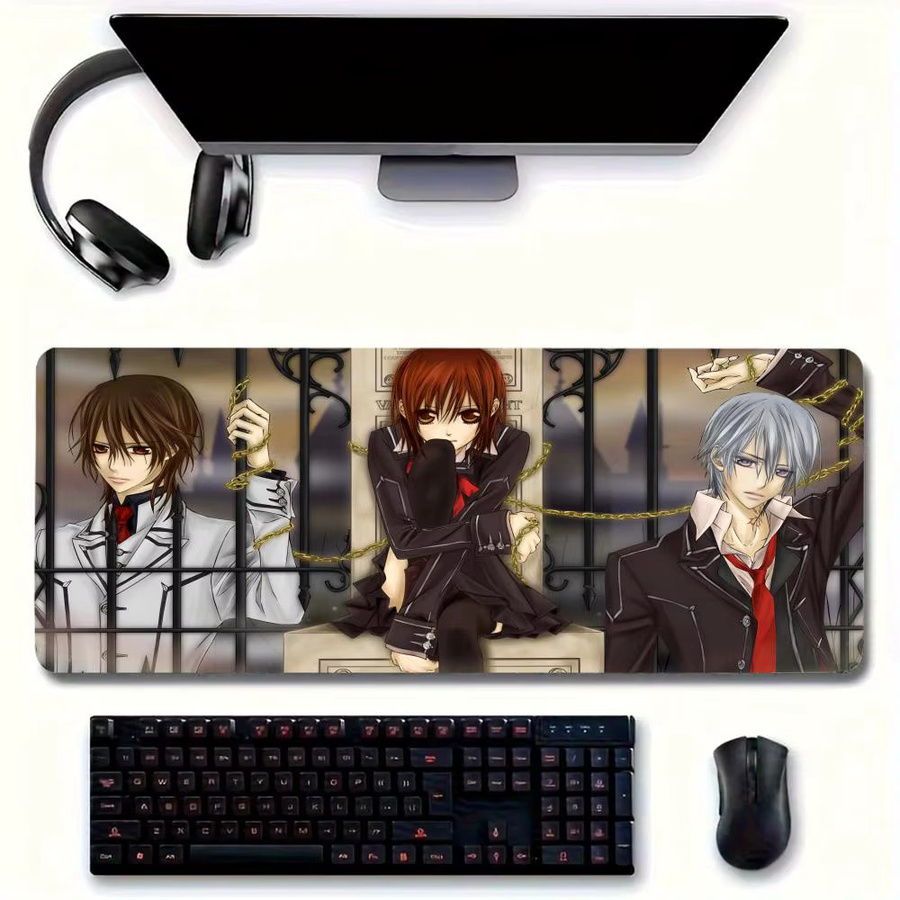 Potdemiel Vampir Ritter Mauspad aus wasserdichtem Leder in Schwarz und Multicolour für Home Office und Gaming - Bild 2