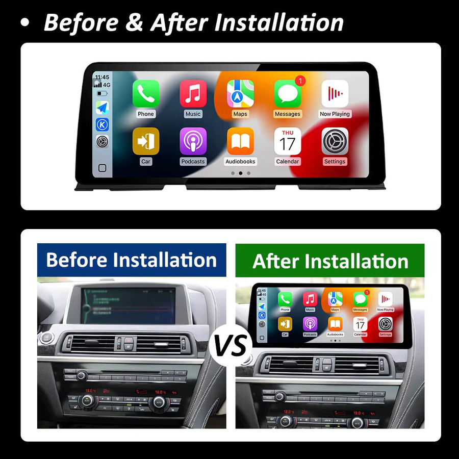 LIARO-NAVI Android 15 4G Multimedia Video Player für BMW 6er Serie F06 F12 (2010–2017) mit QLED Touchscreen und CIC NBT System, Schwarz - Bild 5