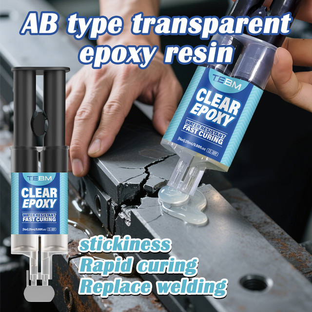 TEBM AB Epoxy-Reparaturpaste als hochfester Schweißkleber in transparent, 5-Minuten-Schnellhärtung, wasserdicht und hitzebeständig für Metall, Kunststoff, Keramik und Holz - Bild 1