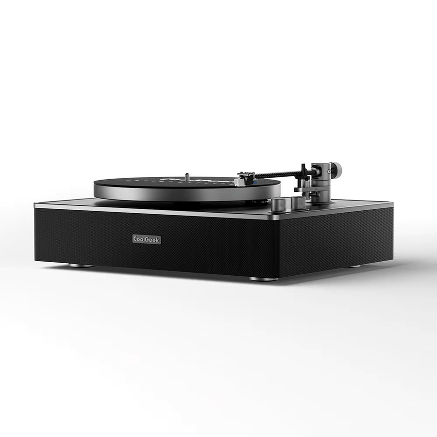 CoolGeek CS-01 High-End Plattenspieler in Schwarz mit 60W Lautsprechern und Kohlefaser-Tonarm - Bild 2