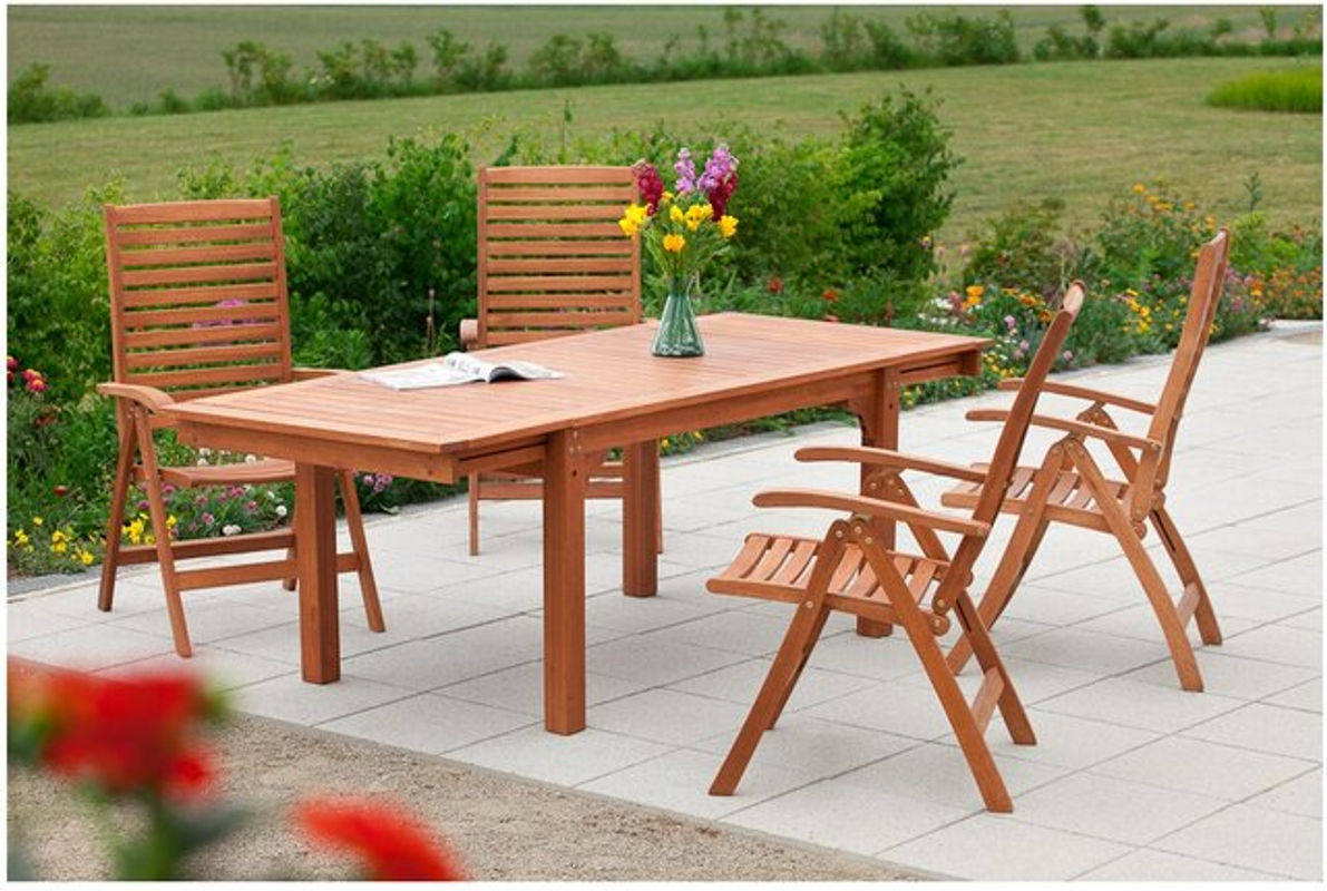 Merxx La Plata Gartenmöbel Set 5-teilig mit rechteckigem Seitenausziehtisch - Bild 2