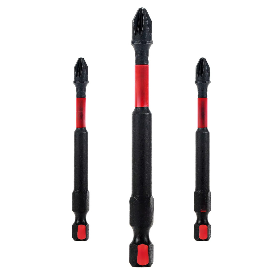 Geinxurn Pozidriv PZ2 Impact Tough Schraubendreher Bits Set aus S2-Stahl, 3 Zoll, Schwarz - Bild 3
