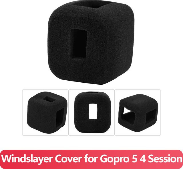 GoPro Hero 4 und Hero 5 Session Windslayer Abdeckung in Schwarz als Windschutz und Schaumstoffgehäuse für deine Action-Kamera - Bild 1