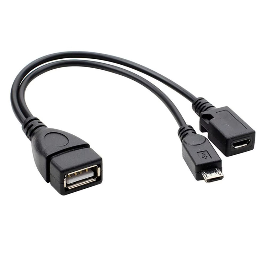 BSN 2-in-1 OTG-Kabel in Schwarz für Fire Stick 4K, kompatibel mit Android-Telefonen und Tablets, mit Micro-USB-Host und Micro-USB-Stromversorgung - Bild 2
