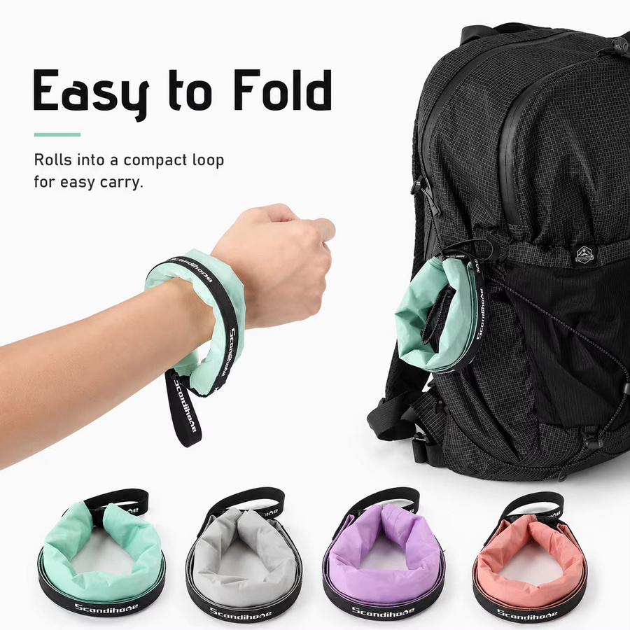 Wasserdichter ultraleichter Packsack von SCANDIHOME in Grün als Kleidungsorganisator für Camping, Wandern und Schwimmen - Bild 3