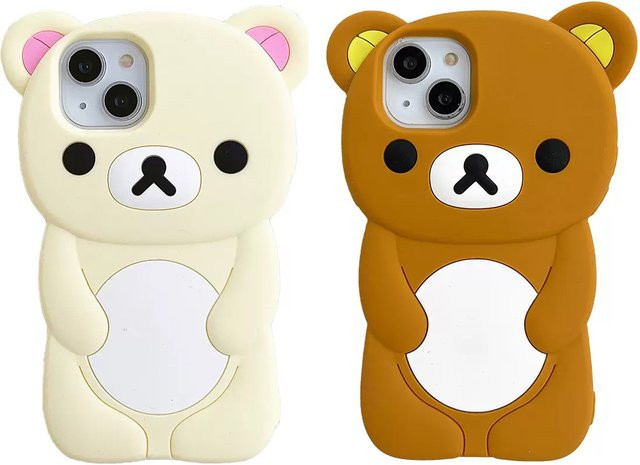 Rilakkuma Bär Silikon Soft Cover Hülle für iPhone in Gelb und Multicolour - Bild 1
