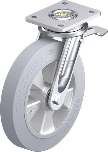 Blickle Lenkrolle LO-ALEV 250K-ST-SG mit Feststeller in Grau und Stahl, Rad-Durchmesser: 25 cm, Tragfähigkeit: 650 kg - Bild 1