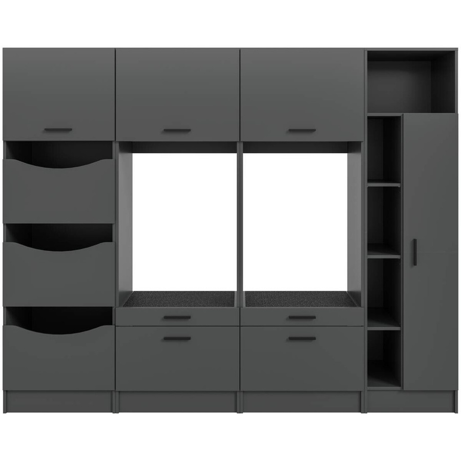 Waschmaschinenumbauschrank Free von xonox.home in Anthrazit Matt, B/H/T: 242 x 195 x 68 cm - Bild 2