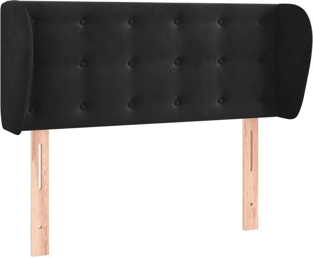 vidaXL Kopfteil mit Ohren in Schwarz aus Samt, B/T/H: 103 x 23 x 78/88 cm - Bild 1