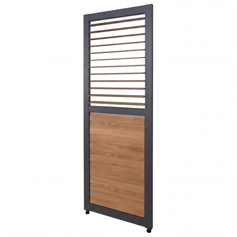BERLINLODGE Lamellenwand für Pergola aus Aluminium in Anthrazit mit Holzoptik, H x B: 220 x 68 cm - Bild 2