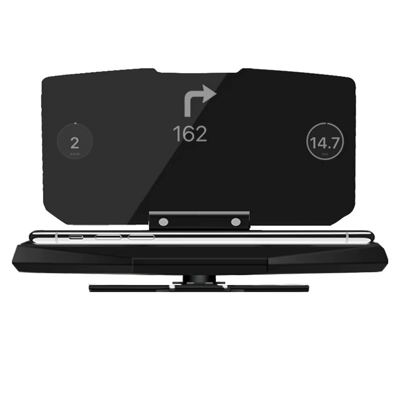 JINHF Auto-HUD Head-Up-Display mit GPS-Navigation und Smartphone-Halterung, Schwarz - Bild 3