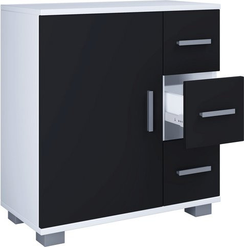 VCM Midischrank Zalo in Weiß und Schwarz aus Holzwerkstoff, B/H/T: 30,4 x 65 x 60 cm - Bild 1