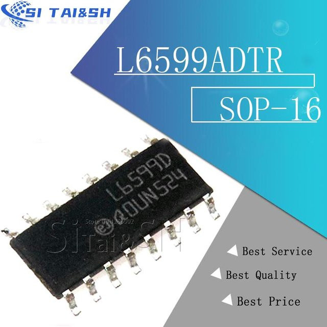 Si Tai&SH L6599ADTR L6599AD L6599A L6599 SOP-16 IC-Baustein in Schwarz, 5er-Set - Bild 1