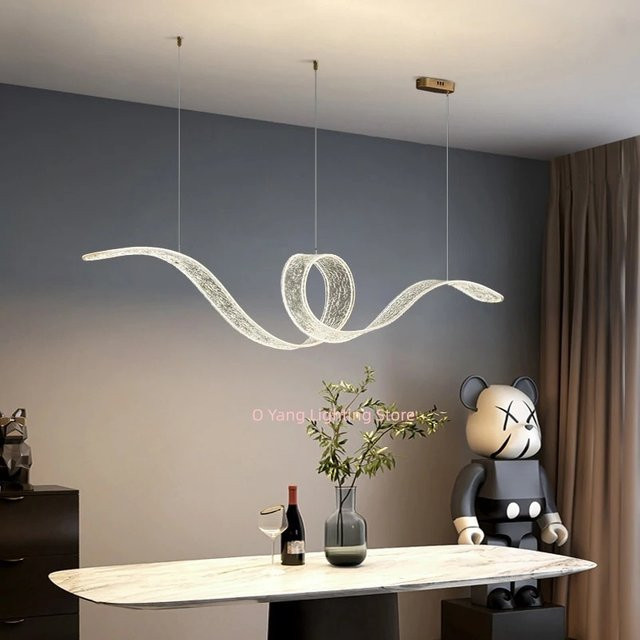JIANKEXING Designer Pendelleuchte mit Lichtleiterplatte in Weiß und Gold/Messing für Wohnzimmer und Restaurant - Bild 1