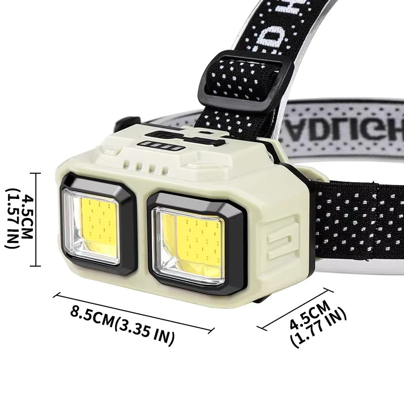 XIWANGFIRE USB aufladbare COB LED Kopf-Taschenlampe in Weiß für Camping und Angeln - Bild 6