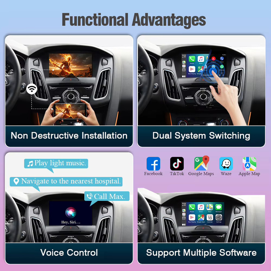 AUTOTOP Wireless CarPlay und Android Auto Adapter für Ford Sync2 Systeme (Focus, Escape, Fiesta, Fusion, Explorer, Mustang, C-MAX, F-150) - Bild 4
