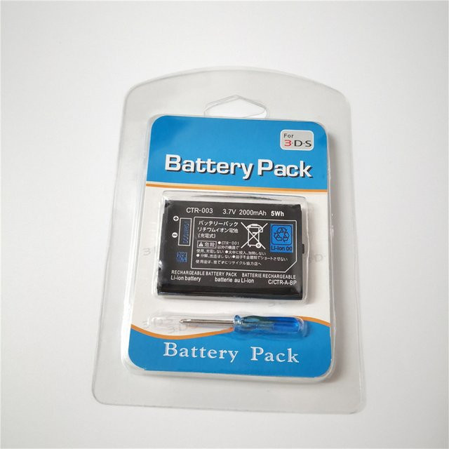 Wiederaufladbarer Li-Ionen-Akku SPR-003 für Nintendo 3DSLL und 3DSXL mit 2000 mAh und Werkzeugpaket in Schwarz - Bild 1