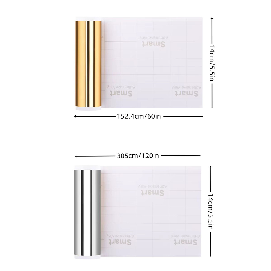Cricut Smart Chrome Permanent-Vinyl Metallic-Klebevinyl für Cricut Joy, Farbe: Silber oder Gold, Breite: 15,24 cm, Länge: 152,4 cm - Bild 2