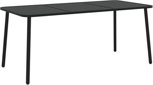 vidaXL Gartentisch aus Stahl in Anthrazit mit modernem Latten-Design, B/T/H: 165 x 80 x 71 cm - Bild 1