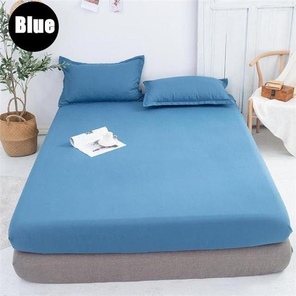 Wasserdichtes Spannbettlaken aus Mikrofaser von Big S Home Decor in Blau, B/T: 180 x 200 cm - Bild 1