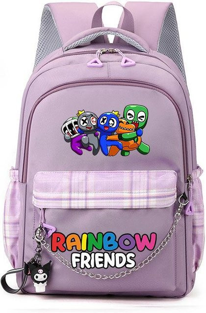3-teiliges Schulrucksack-Set für Schüler in Lila aus Oxford-Stoff mit Schultasche, Schultergurt und Federmäppchen - Bild 1