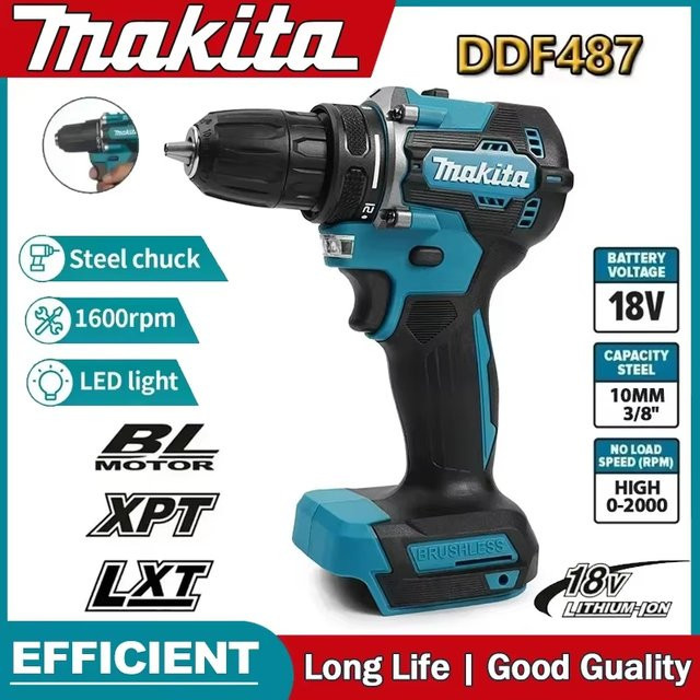 Makita DDF487 Akku-Bohrmaschine 18V bürstenlos in Blau - Bild 1