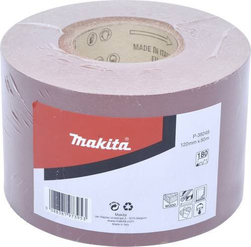 Makita Schleifpapierrolle P-38249 Körnung 180 für Holz und Metall, Farbe Braun, B: 12 cm, L: 50 m - Bild 1
