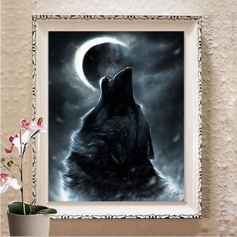 FIYO Diamond Painting Set mit Tiermotiv in Schwarz, DIY Bastelset für Wanddekoration, B/H: 20 x 30 cm - Bild 1