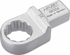 Hazet Einsteck-Ringschlüssel 6630D-21 mit 14 x 18 mm Einsteck-Vierkant und Außen-Doppel-Sechskant-Tractionsprofil in Silber - Bild 1