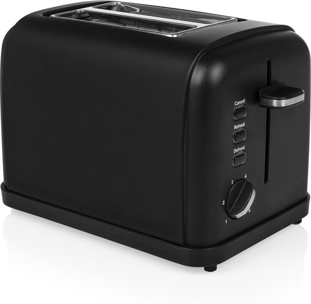 Princess Toaster aus schwarzem Edelstahl mit Kabelaufbewahrung - Bild 1