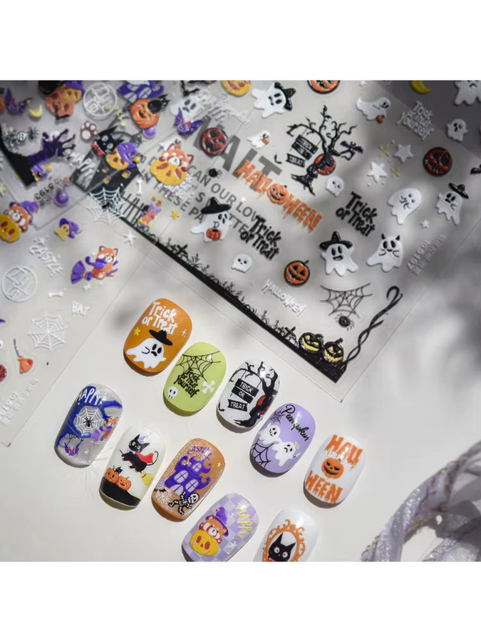 Rhstoe 5D-Nagelkunst-Aufkleber, Halloween-Motiv, selbstklebend - Bild 2