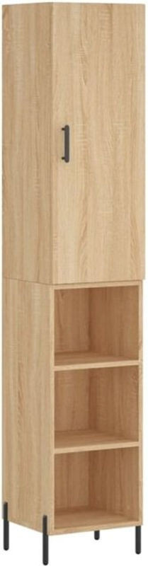 Highboard Vidaxl Sonoma-Eiche in Eiche Natur und Braun aus Holzwerkstoff und Metall mit Drehtüren, H x B x T: 180 x 34,5 x 34 cm - Bild 1