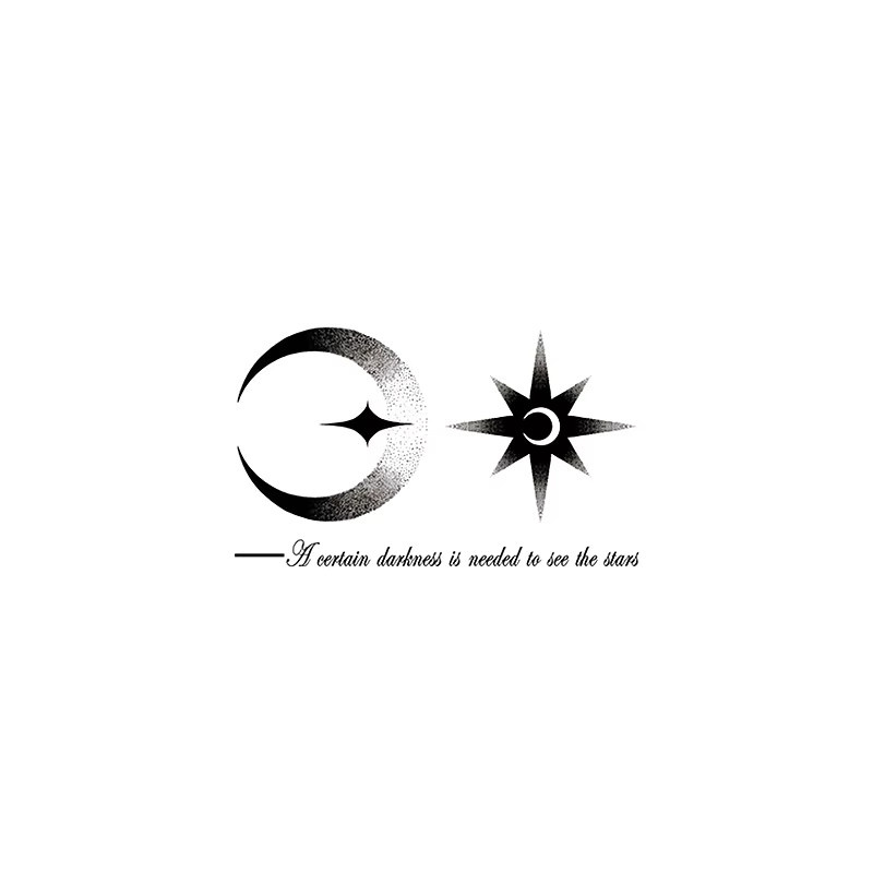 JKCODE TATTOO Halbmond-Stern Kräuter-Tattoo-Aufkleber, Unisex - Bild 5