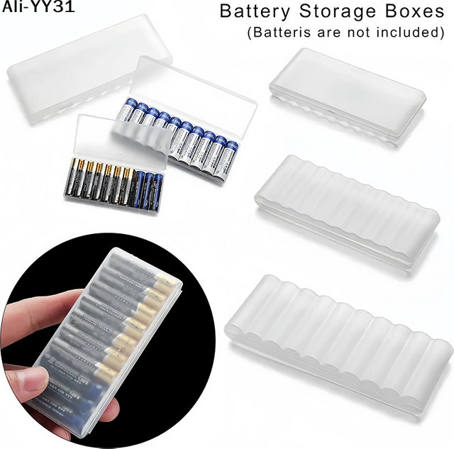Wr3 Wasserdichte Batterie-Aufbewahrungsbox aus Kunststoff in Transparent für AA, AAA und 18650 Batterien - Bild 1