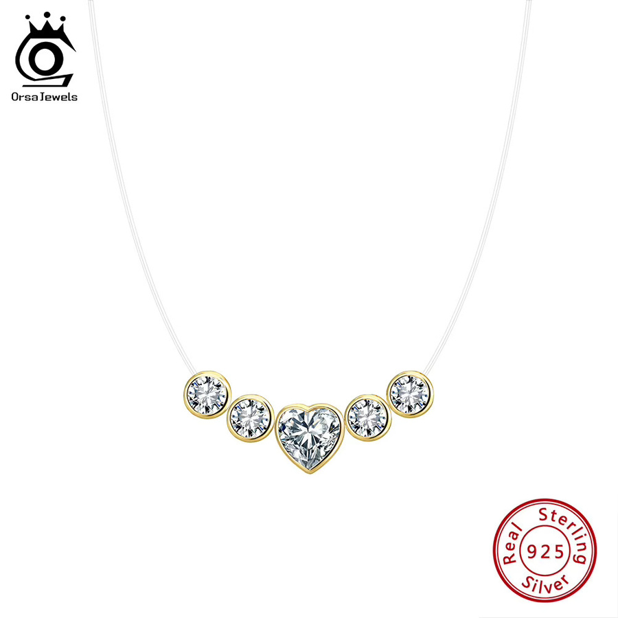 ORSA JEWELS Halskette, 925 Silber, Zirkonia, Herz - Bild 2