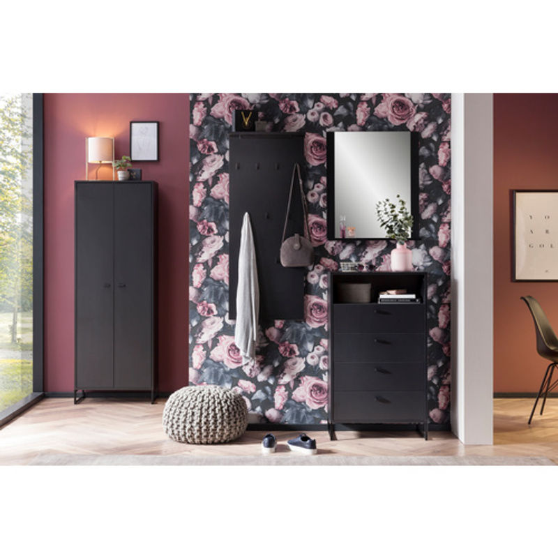 Schildmeyer Hakenpaneel Janne aus Holzwerkstoff in Schwarz Matt, B/H/T: 50 x 110,6 x 20,9 cm - Bild 3