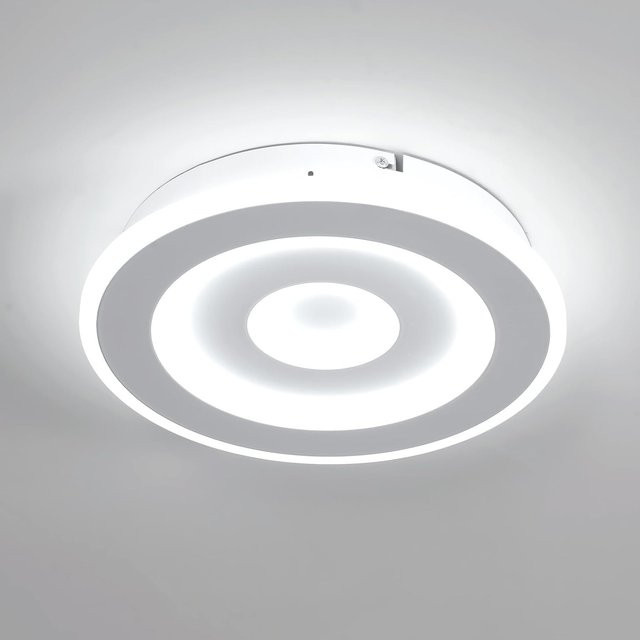 Moderne runde LED-Deckenleuchte von Riserva in Weiß mit 28 W für Wohnzimmer, Schlafzimmer, Küche, Flur und Badezimmer - Bild 1